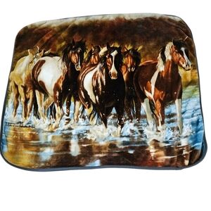 Horses Crossing Water Horse Blanket.